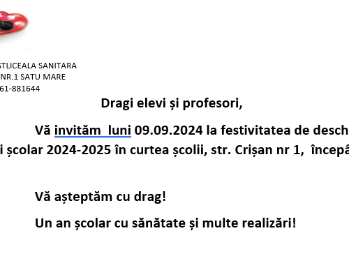 Deschuidere an scolar 2024-2025