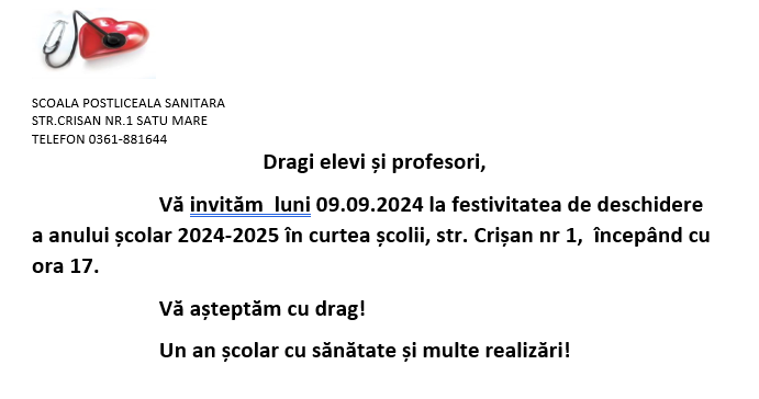 Deschuidere an scolar 2024-2025